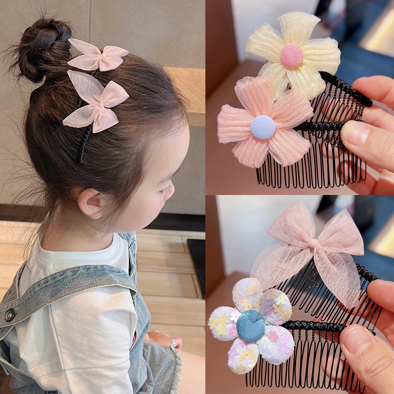 Lược Cài Tóc Đính Hình Nơ Hoa Xinh Xắn Đáng Yêu Cho Bé