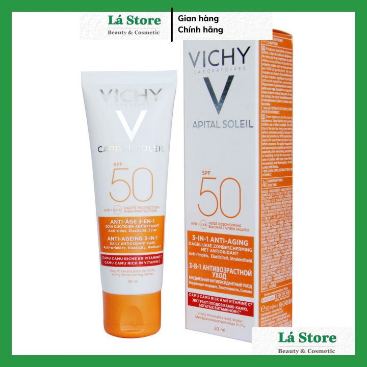 Kem Chống Nắng Ideal Vichy Capital Soleil Anti-Aging SPF50 PA+++UVA &amp; UVB 50ml