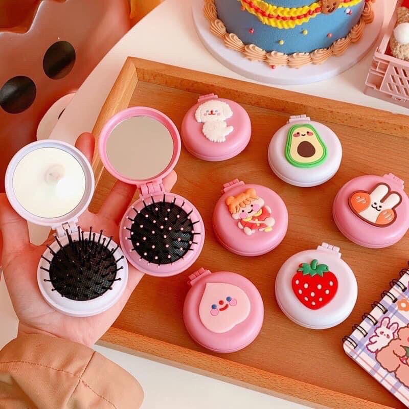 Lược gương 2in1 bỏ túi siêu dễ thương tiện lợi