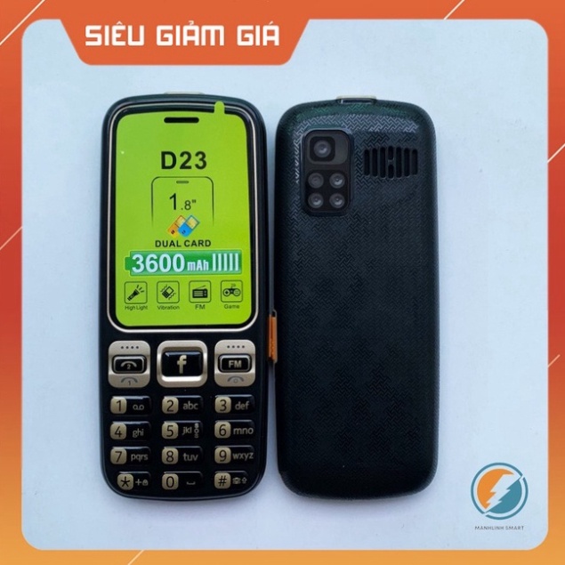 {💥FREE SHIP💥} Điện thoại Nokia D23 2 sim giá rẻ pin khủng dùng nửa tháng cho người già MSP 021