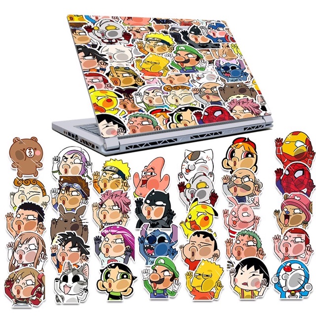 Sticker ngã sấp mặt dán trang trí vali, nón bảo hiểm.