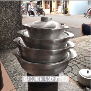 Nồi gang đúc cạn - nguyên khối hàng đặc biệt dày nặng đẹp
