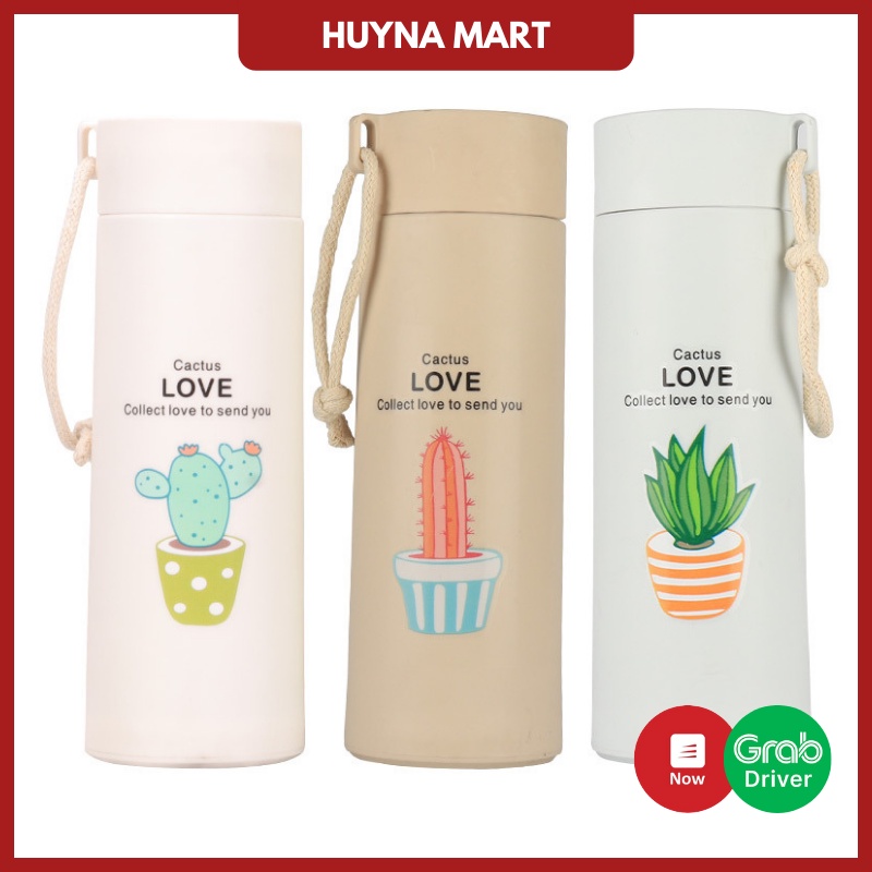 Bình Nước Giữ Nhiệt Lõi Thủy Tinh 6OUP/LOVE In Hình Cute 450ml BGN02