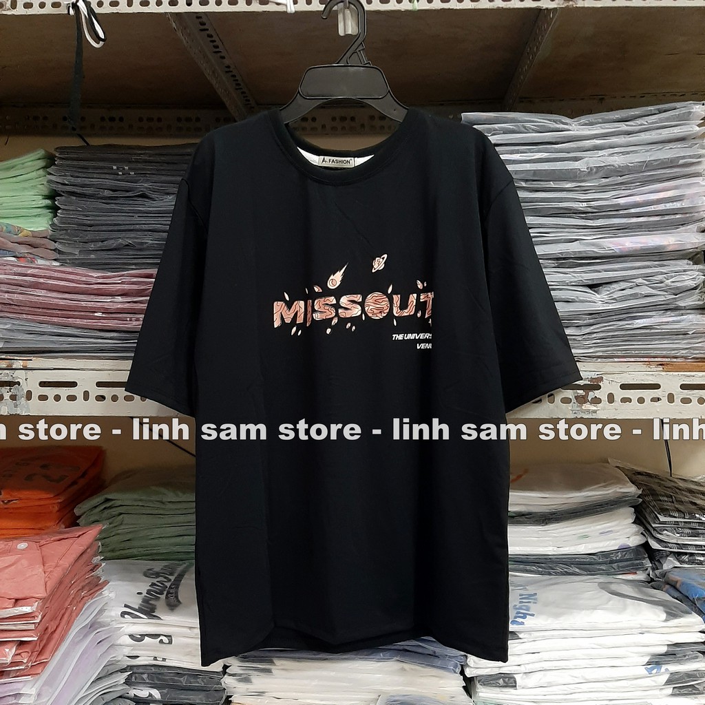 Áo thun tay lỡ nữ freesize phông form rộng dáng Unisex - Ulzzang mặc cặp, nhóm, lớp in chữ missout VENUS màu đen | BigBuy360 - bigbuy360.vn