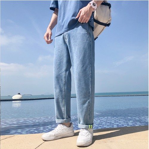 Quần Bò Jean Baggy Ống Suông Đẹp, Rộng Nam Nữ Phong Cách Hàn Quốc Hottrend 2021 Chất Liệu Dày Dặn - 112