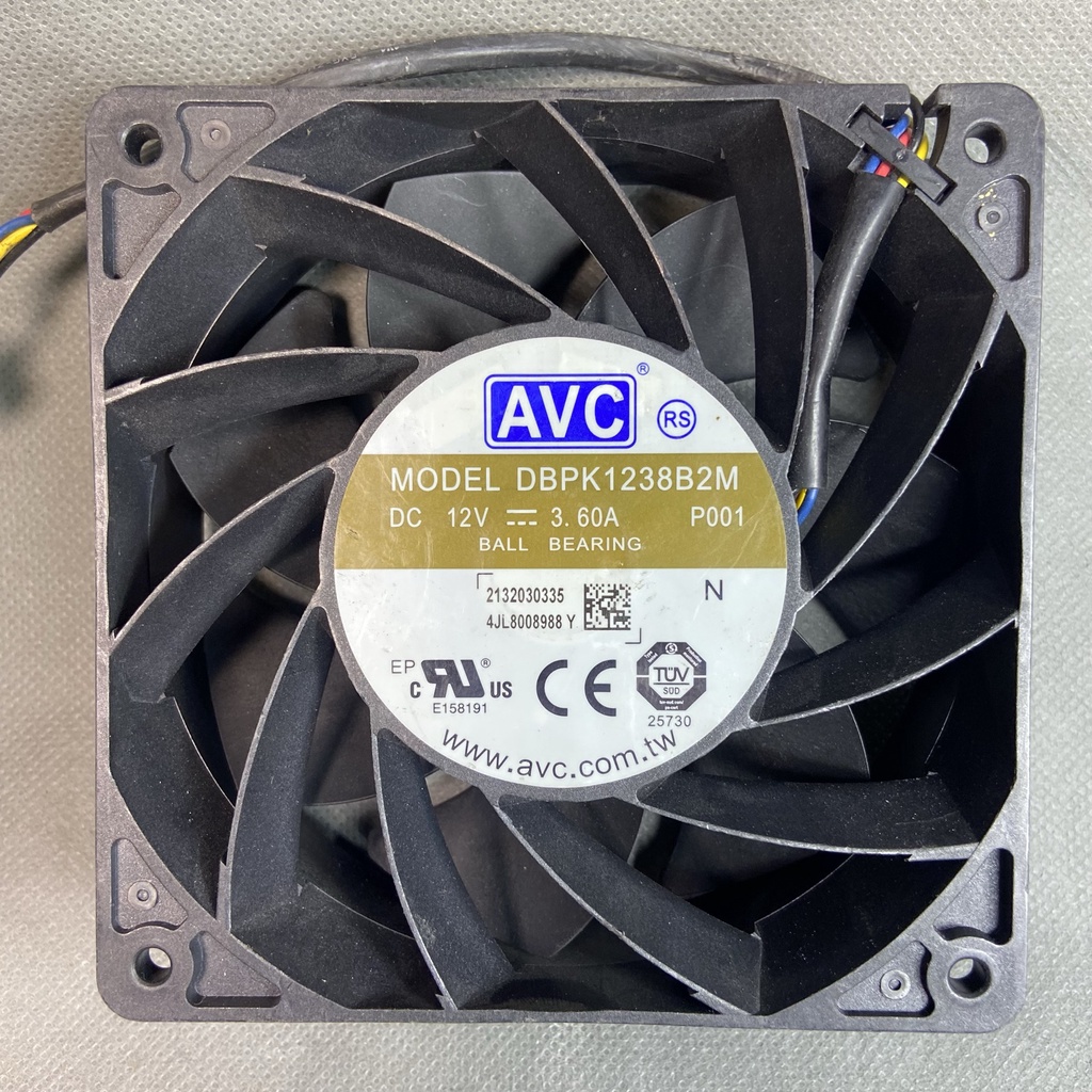 Quạt 12 cm, AVC 12V 3.6A , GIÓ CỰC MẠNH DBPK1238B2M