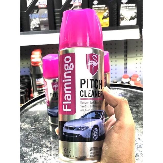 Bình Xịt Tẩy Keo Dính, Nhựa Đường, Côn Trùng, Băng Dính, Phân Chim Flamingo Pitch Cleaner F012 450ml