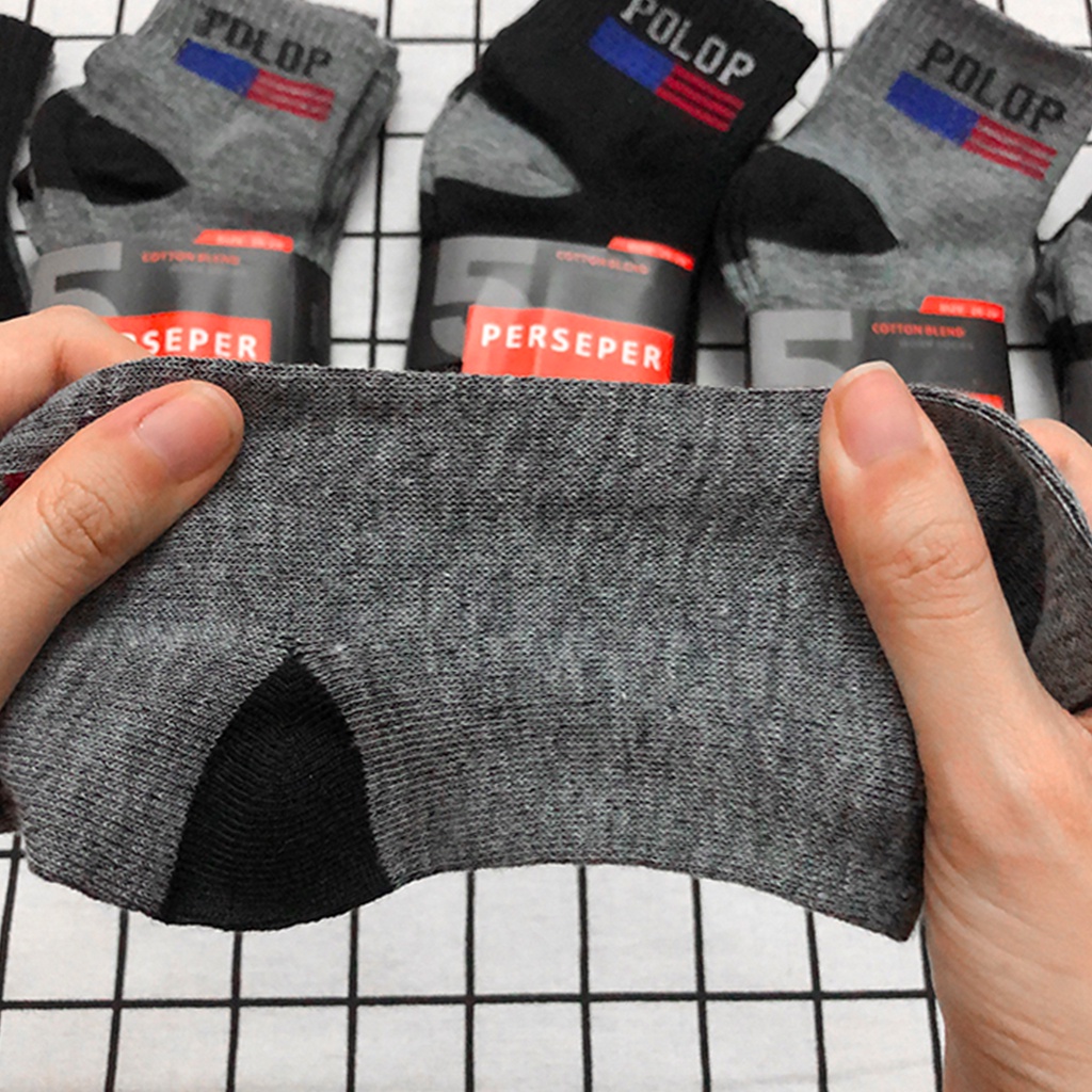 Combo 10 đôi tất, vớ nam cổ cao cotton co dãn chống hôi chân thấm mồ hôi thoáng mát