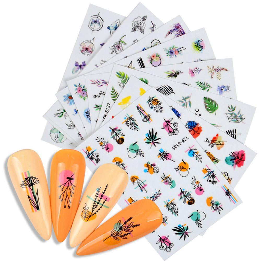 ♪Con đường♪ 1 Tờ Nhãn Dán Trang Trí Móng Tay Hình Hoa Oải Hương Thời Trang Mùa Hè