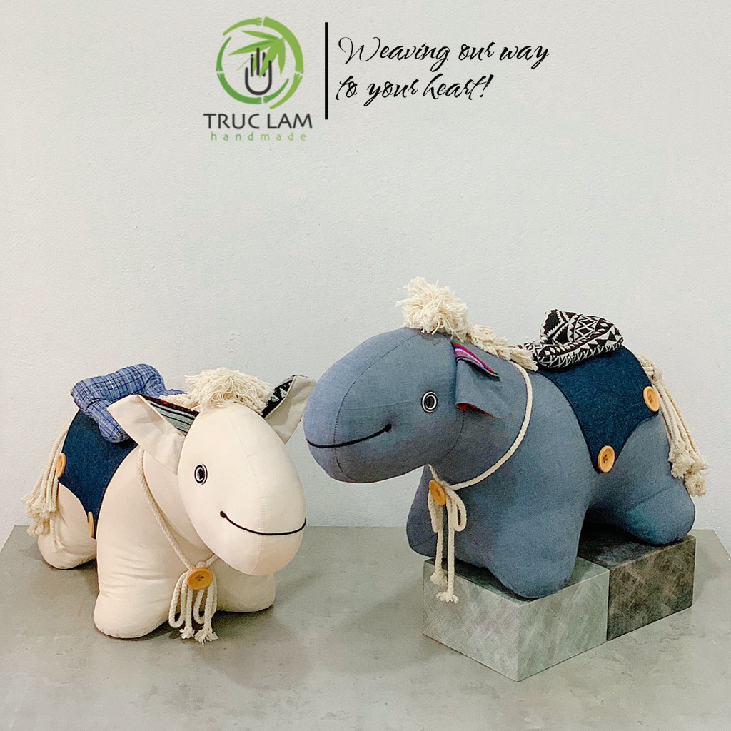 Đồ Chơi Cho Bé Thú Nhồi Bông Hình Con La Vải Denim Bông Gòn Cao Cấp Cỡ Lớn - Trúc Lâm Handmade