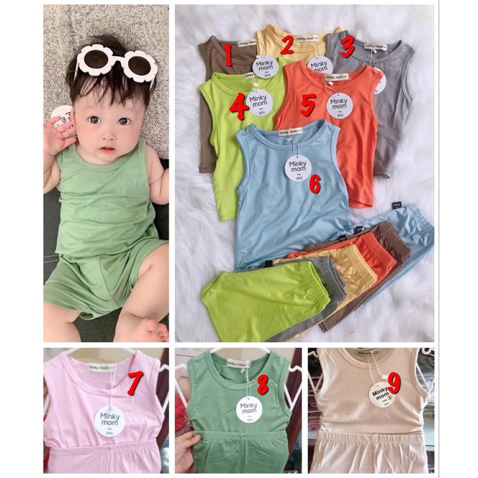 Sale sốc! Bộ Quần Áo trẻ em ba lỗThun Lạnh Minkymom chính hãng cho bé trai bé gái