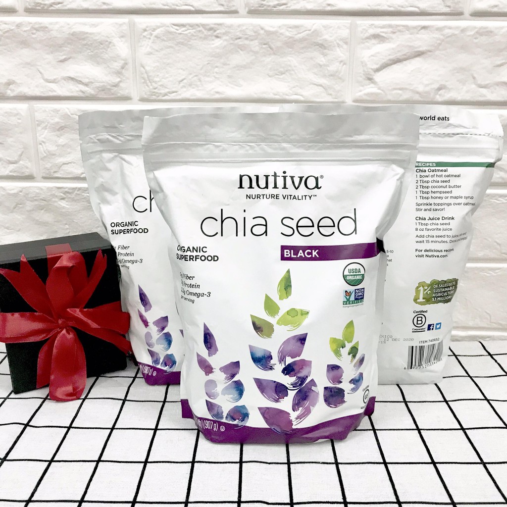 Hạt Chia Đen Nutiva 907gram - Nhập Khẩu Từ Mỹ
