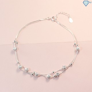  Lắc chân nữ dây kép hình bi bạc đẹp LCN0042 Trang Sức TNJ 