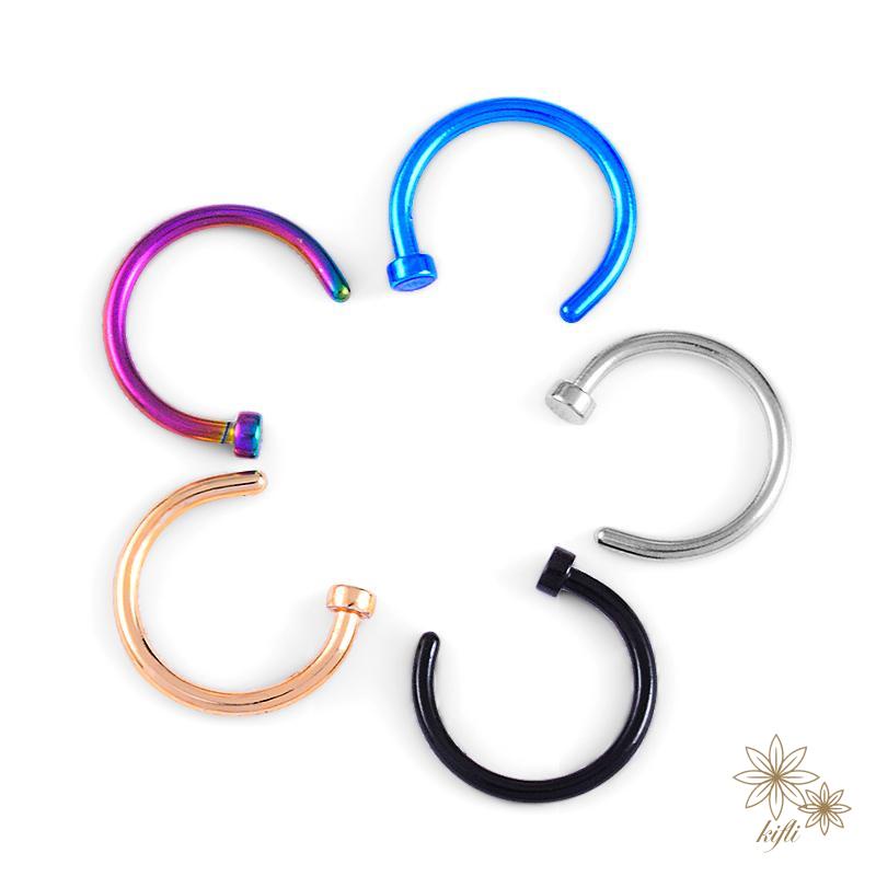 Khuyên Mũi Hình Chữ C Bằng Thép Không Gỉ Không Gây Dị Ứng