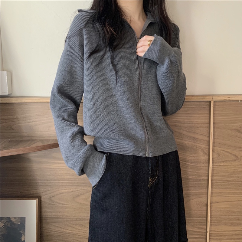 NZN Áo khoác cardigan dệt kim dáng rộng thời trang thu đông mới dễ phối đồ cho nữ