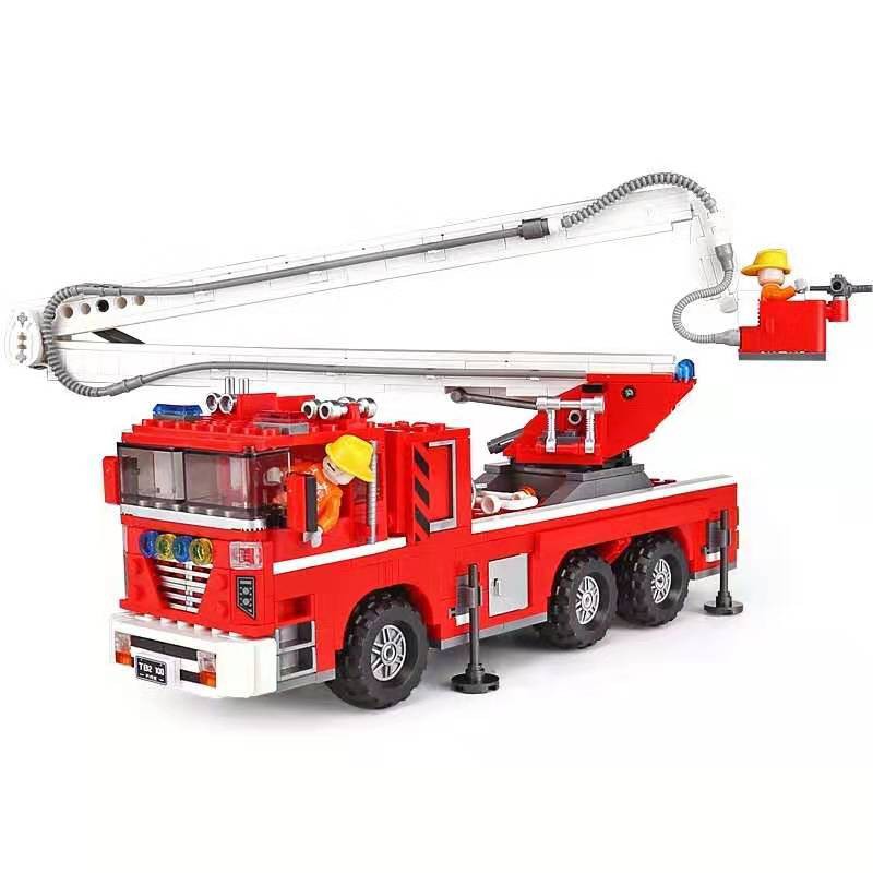 Lắp ghép Fire Truck Airport Fire Truck Lift Up Fire Engine Truck  Xe Chữa Cháy Sân Bay Xe Cứu Hỏa Trục Nâng Thang