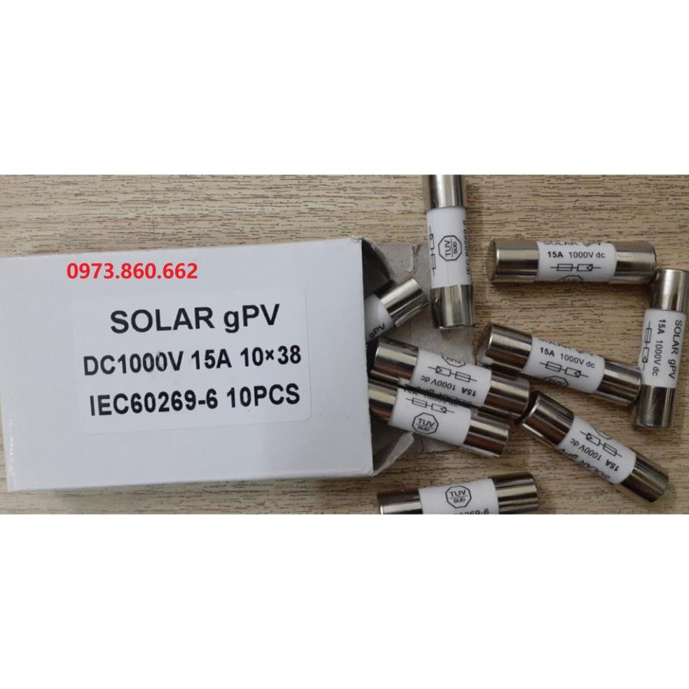 Cầu chì DC 15A 1000V Cầu chì năng lượng mặt trời -TBĐ