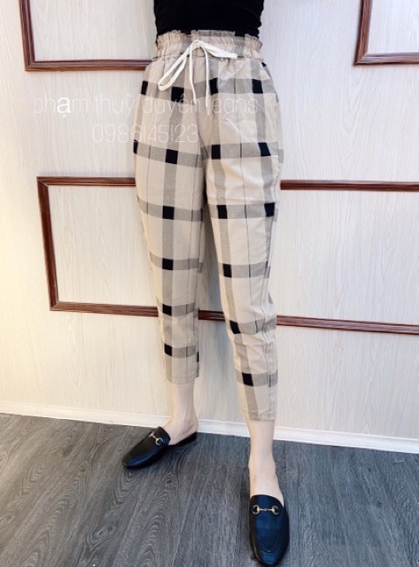 [Mã FAMAYWA giảm 10K đơn 50K] Quần Baggy đũi xước kẻ cao cấp_Mã 045 | BigBuy360 - bigbuy360.vn