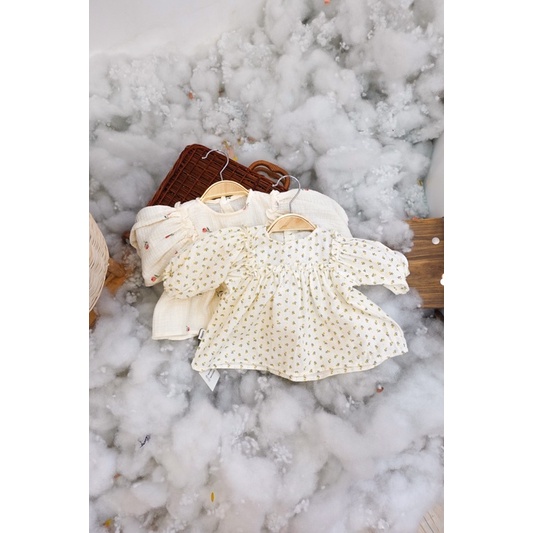 (Hàng thiết kế) Áo kiểu cổ bèo dễ thương cho bé gái Olivia Blouse_Haaro Babies