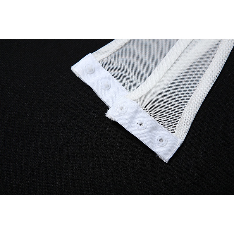 Jumpsuit Tay Ngắn Phối Lưới Thiết Kế Quyến Rũ Cho Nữ