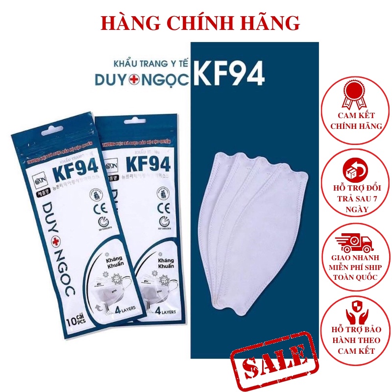 [Chuyên sỉ] Khẩu Trang Y Tế KF94 - 4 Lớp Kháng Khuẩn, Chống Bụi Mịn - Gói 10 chiếc