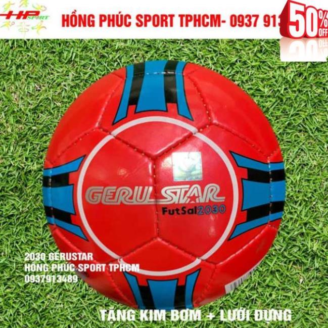 Bóng đá Futsal Geru Star 2030 đỏ khâu tay chính hãng *