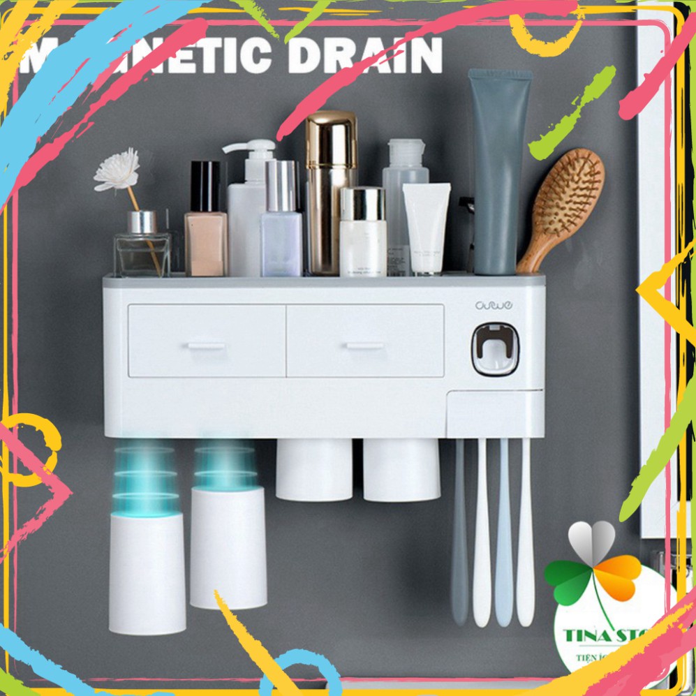 Kệ Để Đồ Nhà Tắm Đa Năng, 2 Cốc, 3 Cốc, 4 Cốc, Bộ Nhả Kem Đánh Răng Tiện Lợi, Dán Tường, Không Cần Khoan Tường