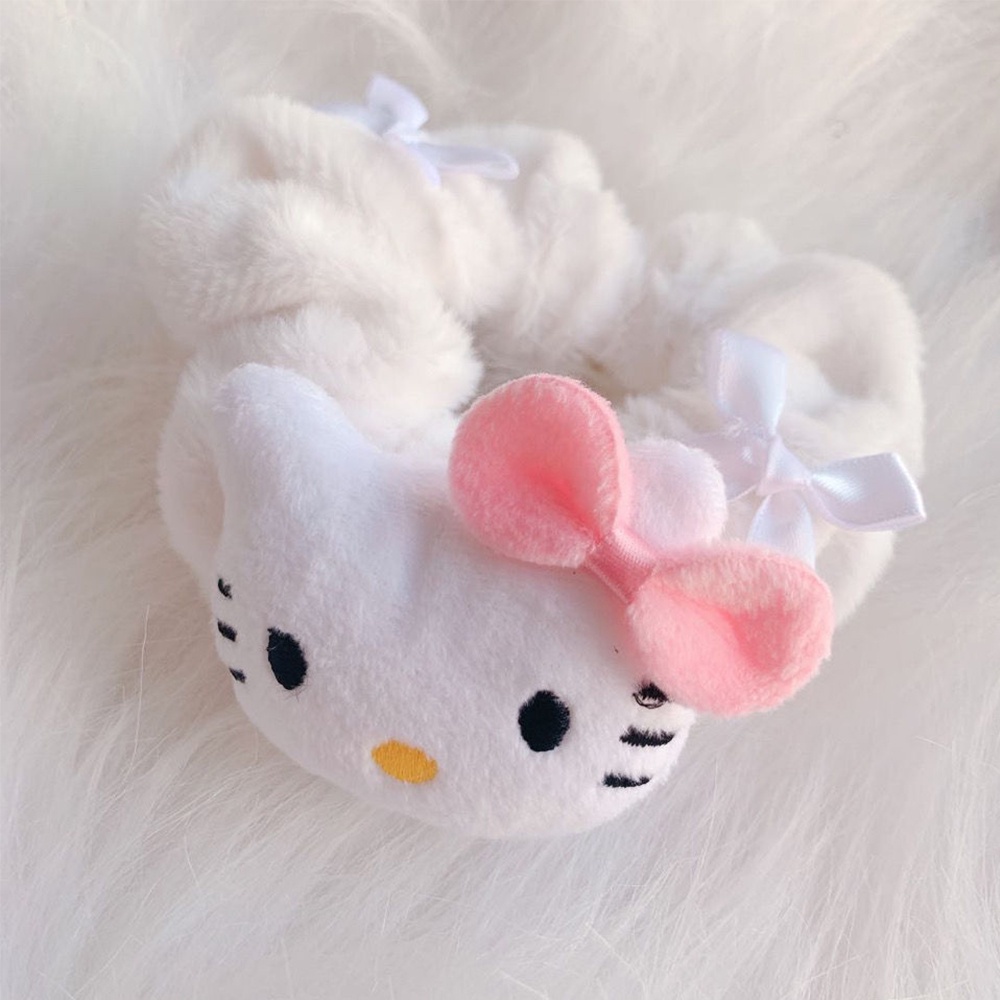 Dây Cột Tóc Vải Bông Hình Thỏ / Mèo Hoạt Hình Đáng Yêu Phong Cách Lolita Cho Nữ