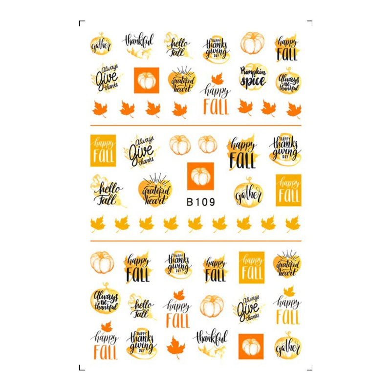 Miếng Dán Trang Trí Móng Tay Hình Lá Phong Mùa Thu