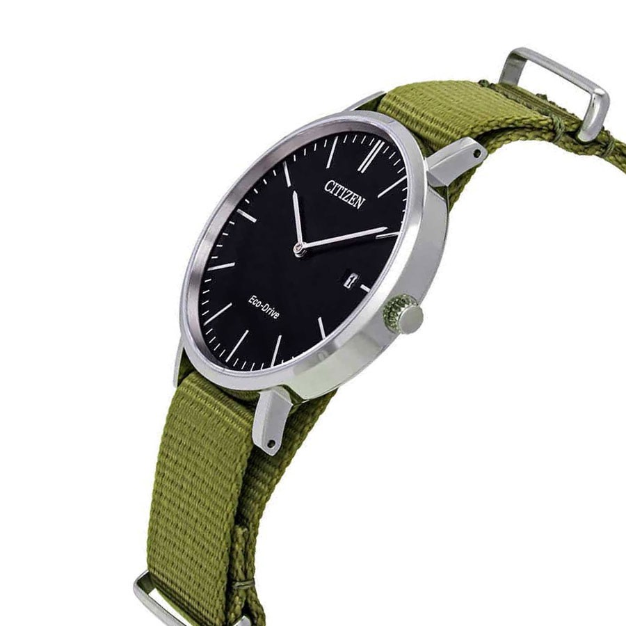 Đồng Hồ Nam Citizen Dây Vải Nato AU1080-38E - Mặt Đen (Sapphire)