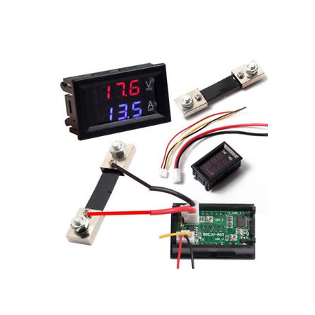 Đồng hồ đo dòng và áp 100A +điện trở shunt, đo dòng và áp 10A