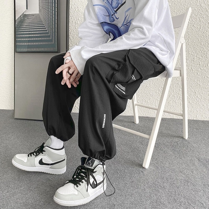 Quần ống rộng Nhiều Túi Phong Cách Hip Hop Thời Trang Hàn Quốc Cho Nam