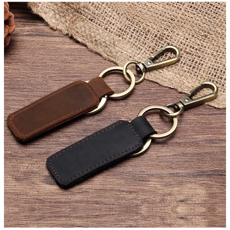 Móc chìa Khoá Da Bò Thật Khoá Đồng _DN15022