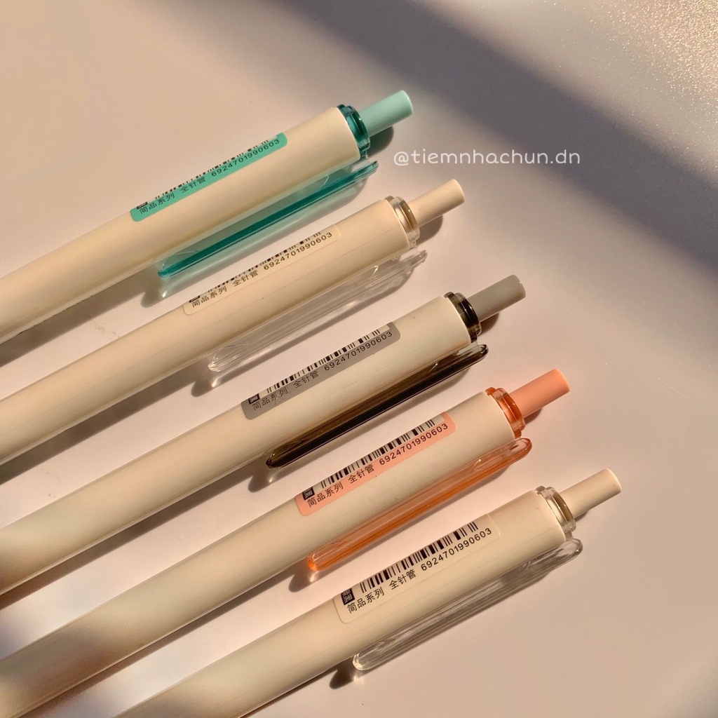 BÚT MỰC KIM ĐEN MÀU PASTEL DẠNG BẤM NGÒI 0.5mm (ảnh thật) - Tiệm nhà Chun