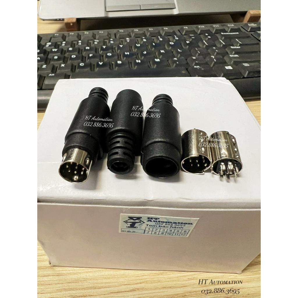 Jack tròn 5/6/8 pin dùng cho kết nối PLC, đầu nối dây PLC