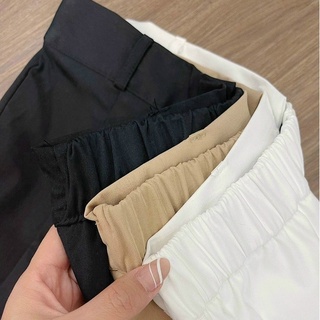 Quần Giả Váy Nữ Basic Chất Kaki Thô Cạp Lưng Chun Sau