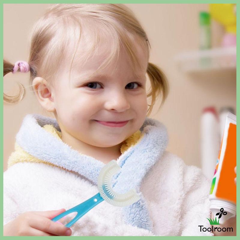 Bàn Chải Đánh Răng Silicone Hình Chữ U Cho Bé 2-6 Tuổi