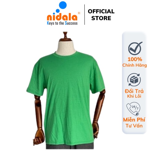 Áo thun cổ tròn nam nữ Nidala chất thun single TC cao cấp