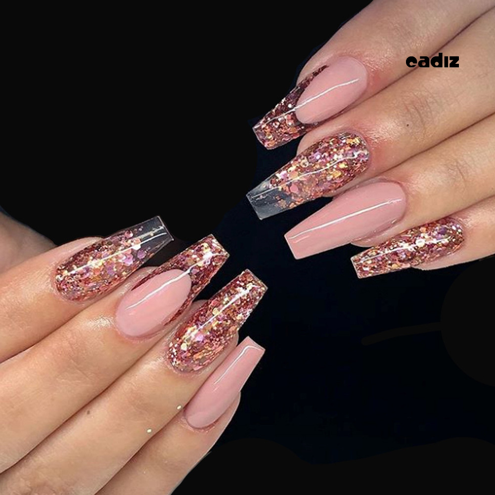 [Hàng mới về] Hộp Hạt Kim Tuyến Trang Trí Móng Tay Thiết Kế 12 Ngăn