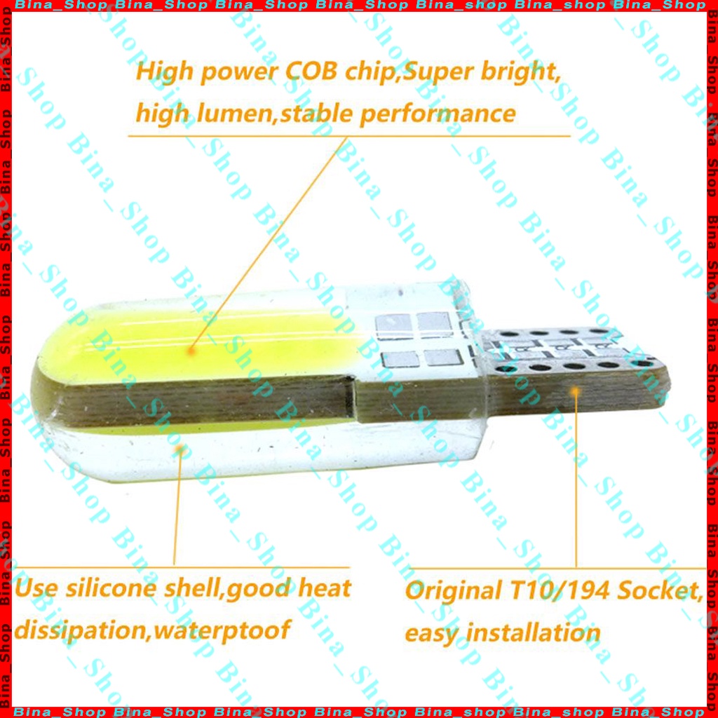 Đèn Led COB T10 W5W 194 168 COB silicon cho ô tô xe máy