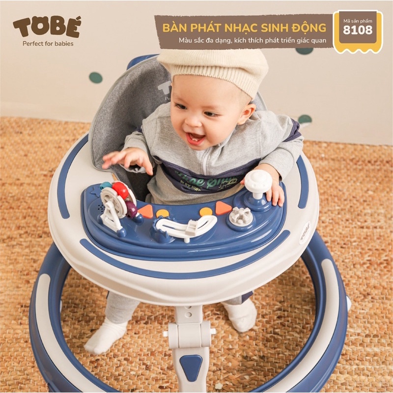 Xe tập đi Dubie, Nica đa năng Tobé, có bàn phát nhạc kèm đồ chơi an toàn cho bé