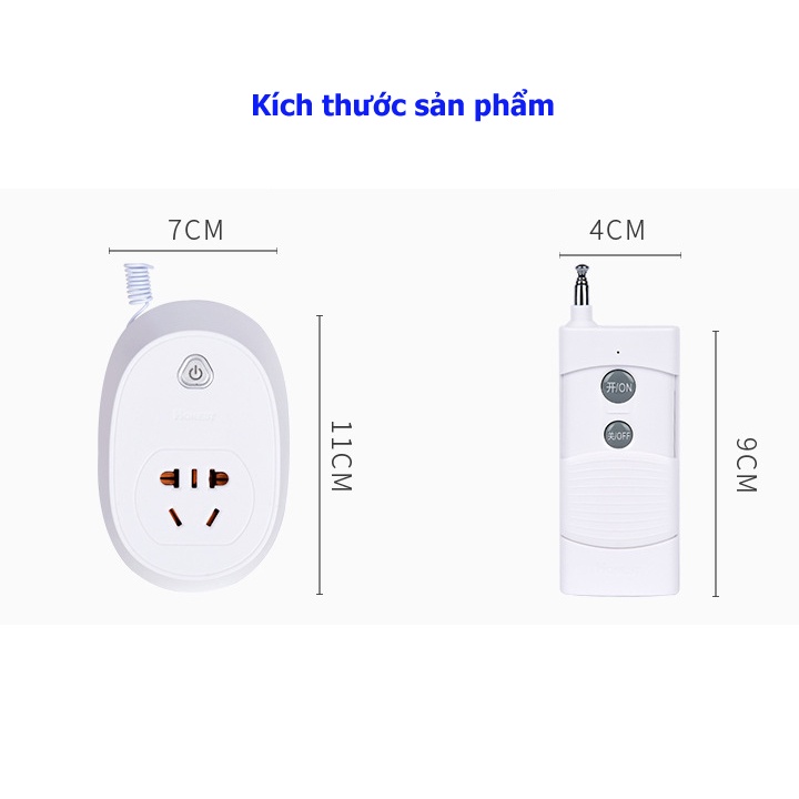 Ổ Cắm Điều Khiển Từ Xa Công Suất Lớn Honest HT-6805W 220v/30A 1000m, công tắc điều khiển từ xa