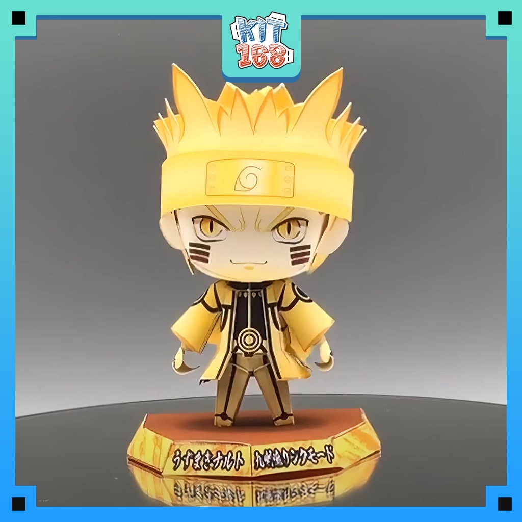 Mô hình giấy Anime Game Chibi Naruto ver 6 (Dạng Chakra Vĩ Thú Hình) + kit hộp trang trí