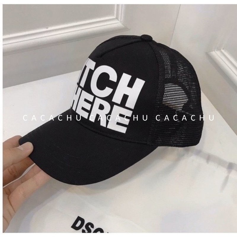 Mũ lưỡi trai - Nón kết nam nữ unisex chữ Bitch Where sườn phối lưới siêu thoáng mát CACACHU M05