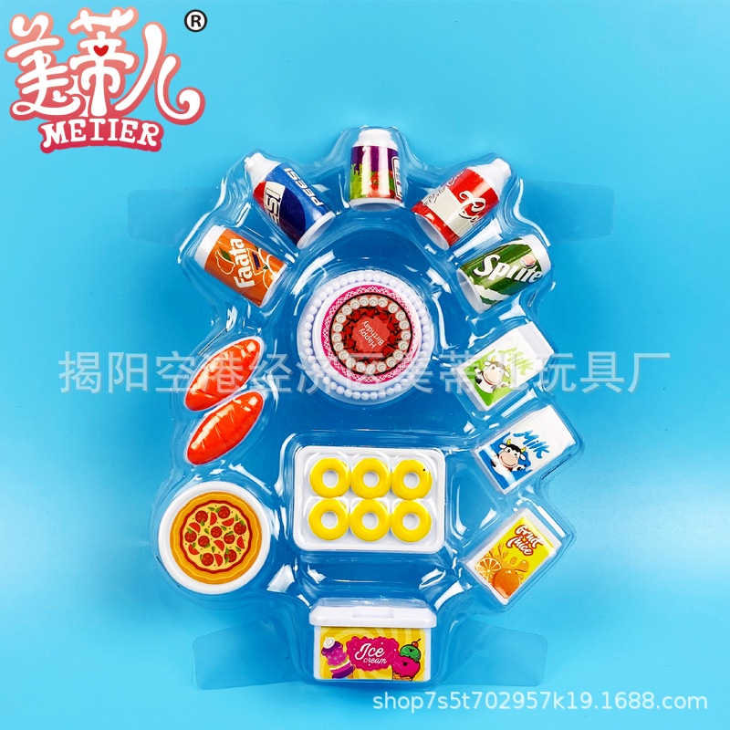 ✸Phụ kiện búp bê Barbie công chúa, đồ ăn thu nhỏ, món tráng miệng kiểu phương Tây Bộ 13 món, bánh, nước uống sữa, đồ chơ