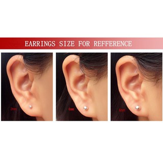 Bông Tai Hạt Tròn Bóng Bạc Thời Trang S925 MD006