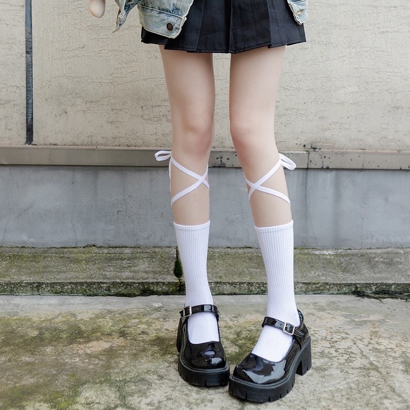 Tất Cao Below Knee Socks Dây Buộc ChéoFreeship extra CÓ SẴN (Full box)