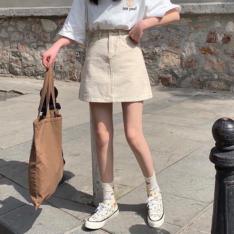 Chân Váy Cạp Cao Chữ A Màu Be Mới Nhất_V30 | BigBuy360 - bigbuy360.vn