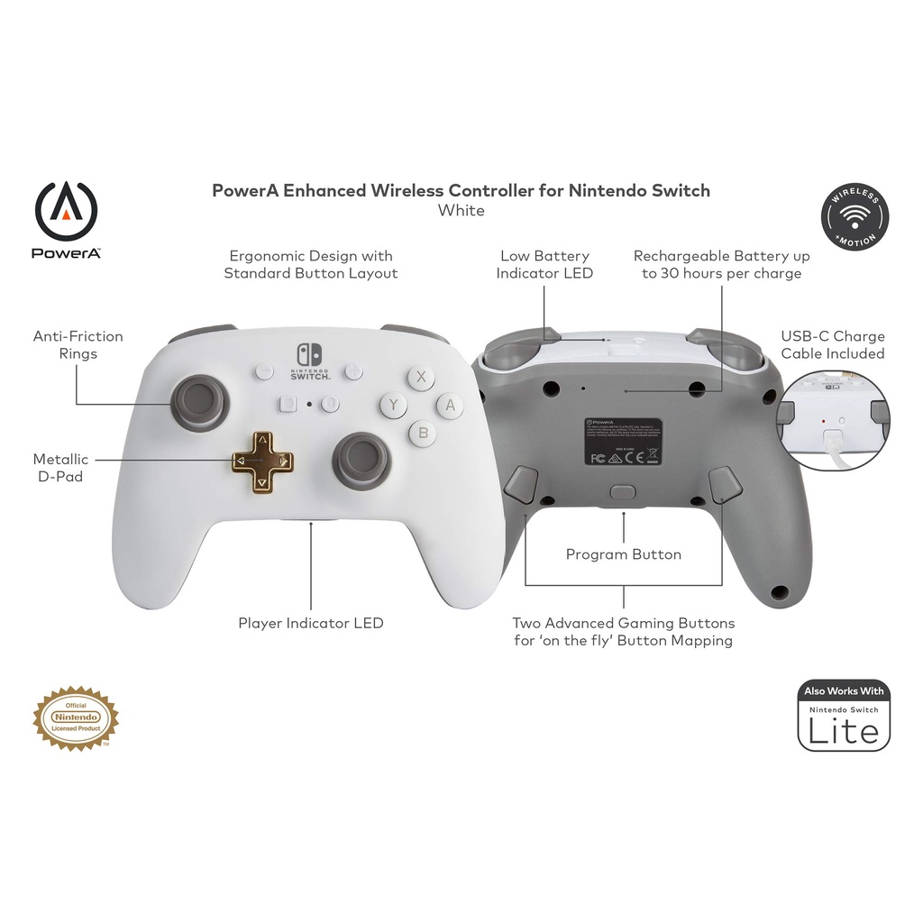 Tay Cầm Nintendo PowerA Enhanced Wireless Controller - Chính Hãng