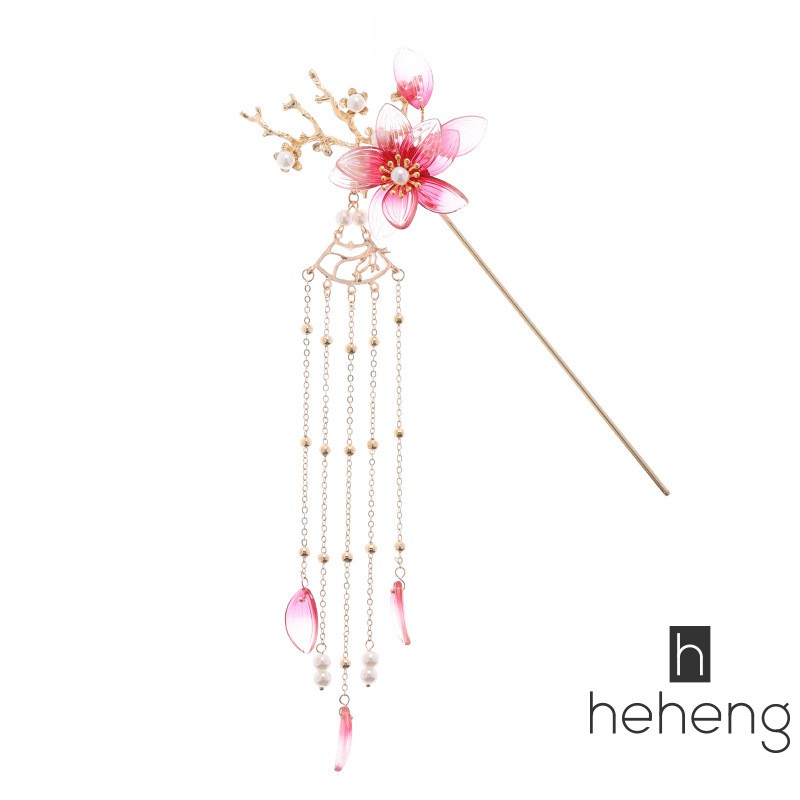 YADORNOS Trâm Cài Tóc Đính Hoa Ngọc Trai Giả Phong Cách Trung Hoa